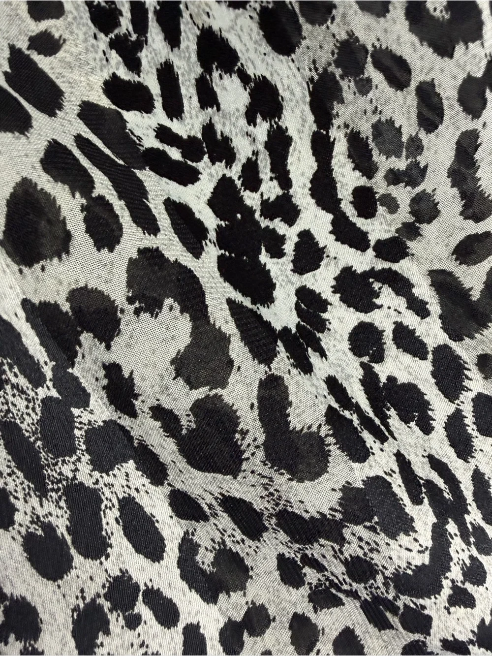 Women’s Black & White Leopard Print Scarf Panel
